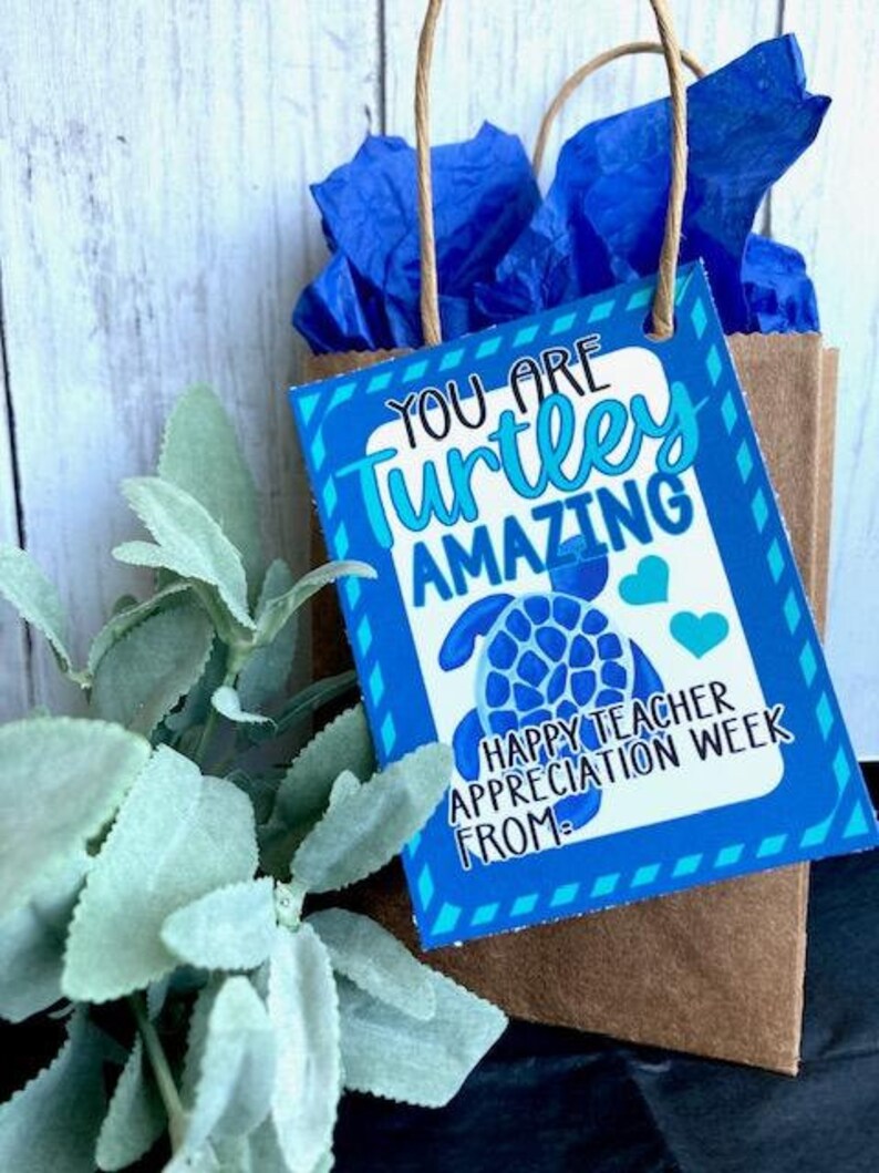 Cute Turtle Teacher Appreciation Gift Tag - Great Way to Celebrate All ...
