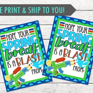 Cooler Blast Spring Break Geschenkanhänger - Happy Spring Break! - Großartig für Geschenktaschen oder als alleiniges Austeilen - BEDRUCKT und versendet - Personalisierung