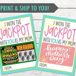 Leuk Lotto Moederdagcadeaukaartje - Fijne Moederdag! - Ideaal om uit te delen bij een lottoticket - PRINTED and Shipped - Personalisatie