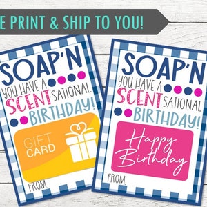 Süßer, duftender Geburtstagsgeschenkkartenanhänger mit der Aufschrift Happy Birthday - Happy Birthday! - Ideal zum Verteilen von Geschenkkarten - PRINTED und ausgeliefert - Personalisierung