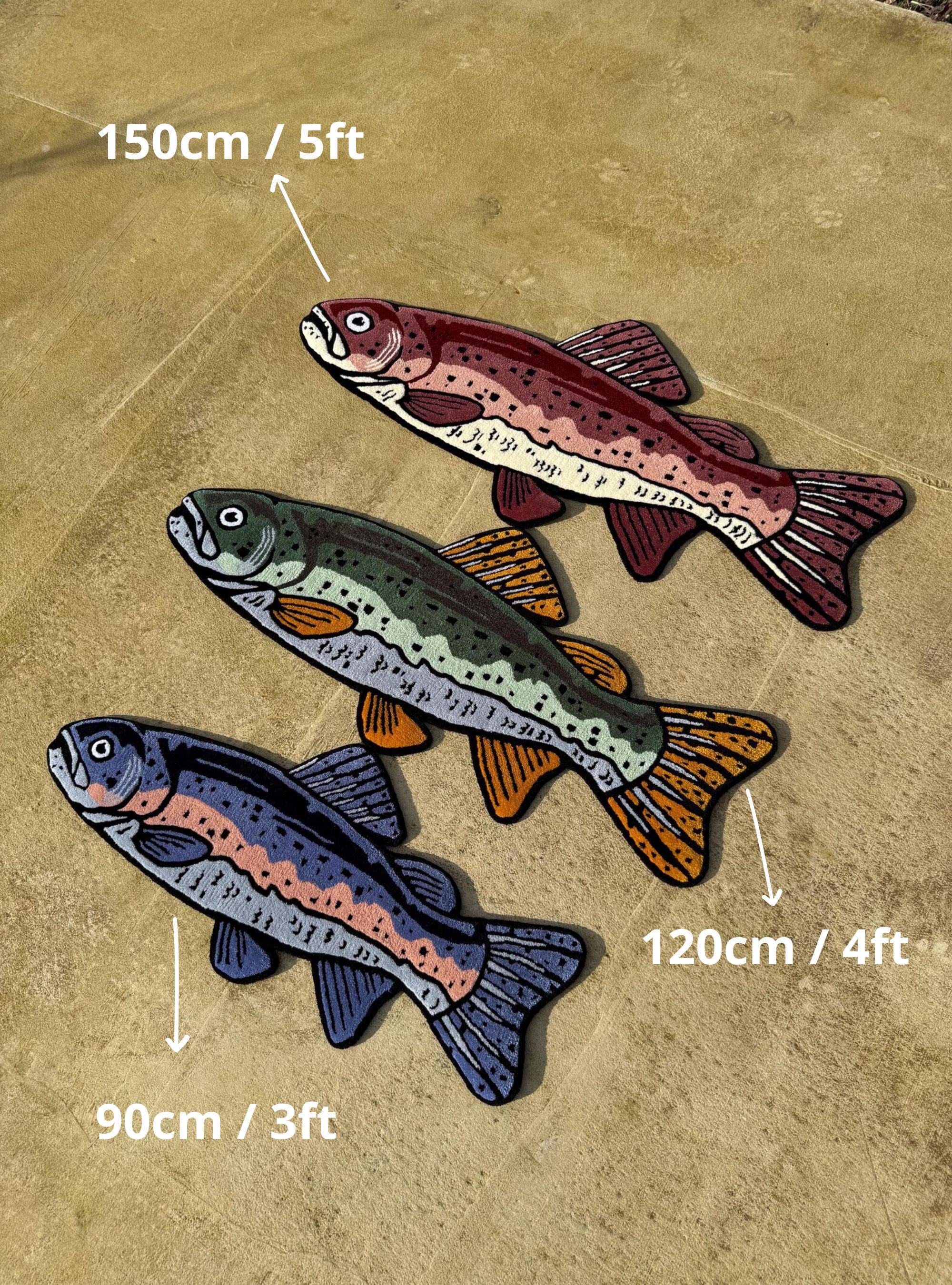 Custom Fish Can Rug Handmade Trout Fish Rug, Unique Fishing Gift for Him, Custom Tufted Rug ...