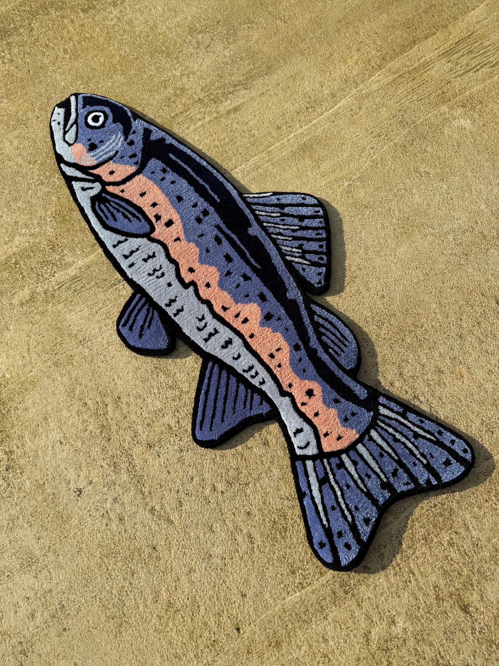 Throw Rug Fish Handmade Trout Fish Rug, Unique Fishing Gift for Him, Custom Tufted Rug ...