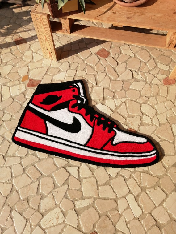 Air Jordan 1 Tufted Rug, Shoe Shaped Rug, Handmade Custom Rug