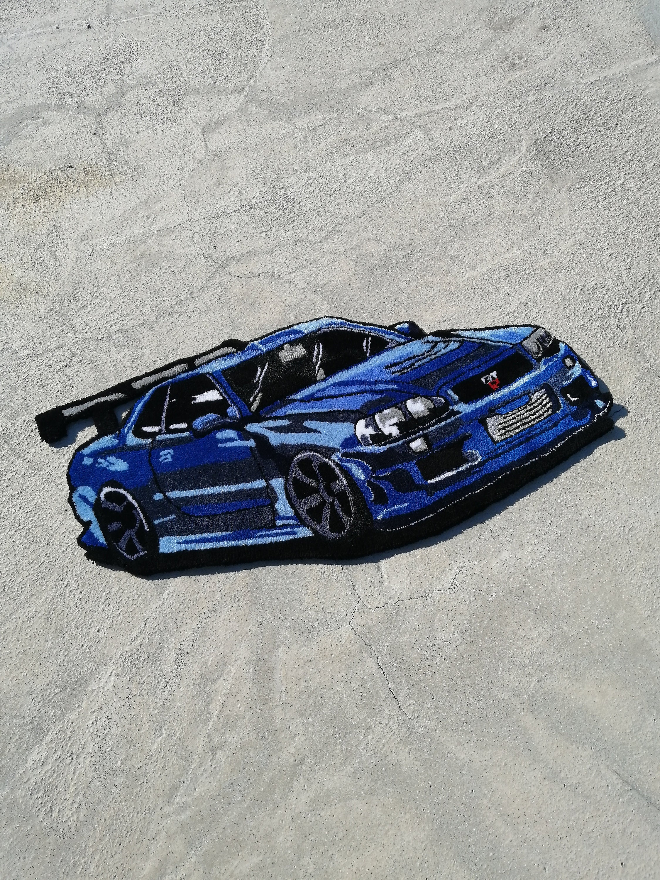 Sport Car Tufted Rug, Car Rug, Skyline R34 Fluffy Carpet, Aesthetic ...