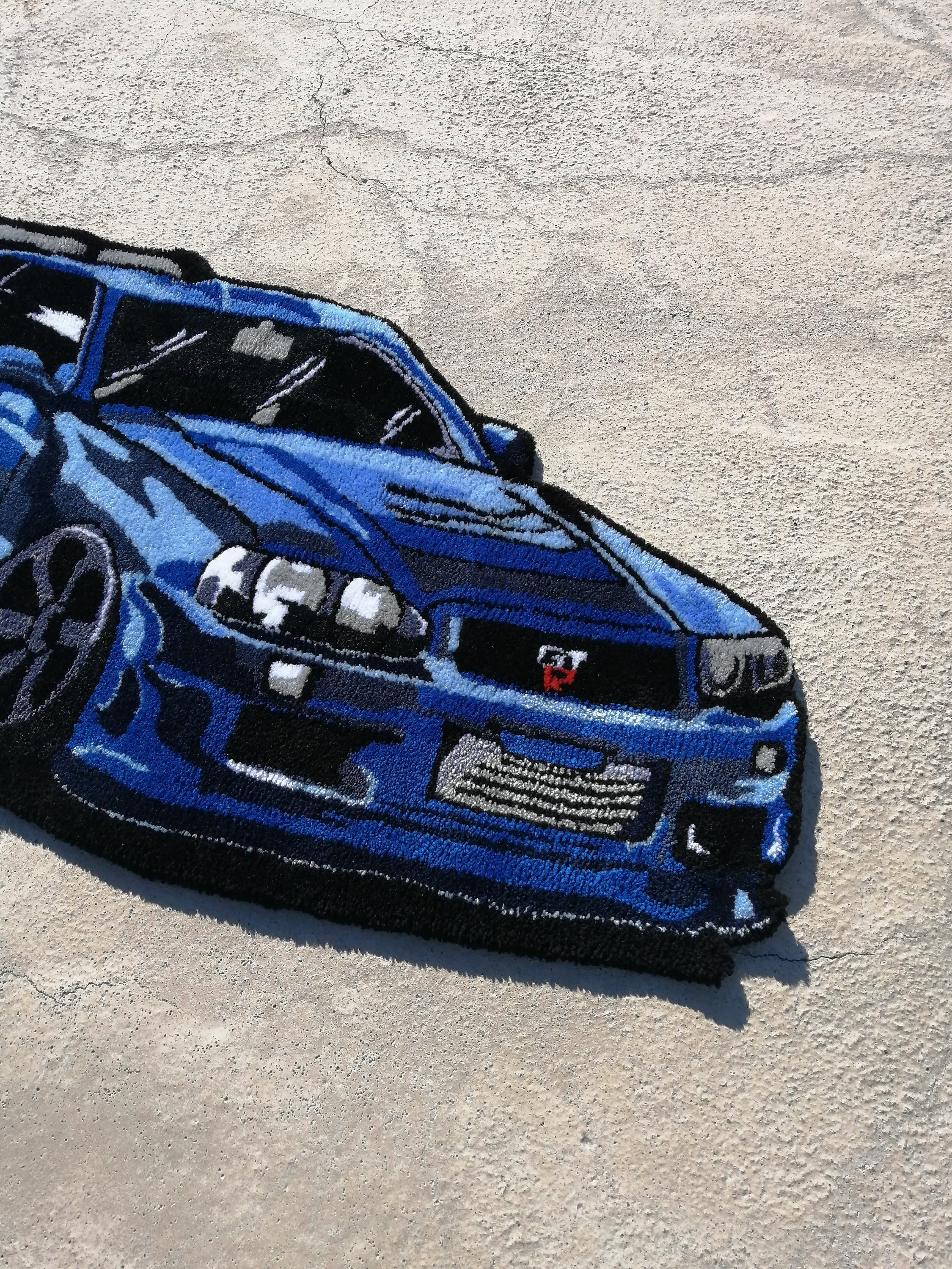 Sport Car Tufted Rug, Car Rug, Skyline R34 Fluffy Carpet, Aesthetic ...