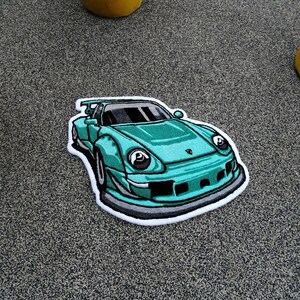 Vintage Car Tufted Rug, Car Rug, Porsche Art Tufted Carpet, Aesthetic ...