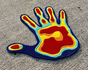 Thermal hand tufted rug, 3d rug tufted, aesthetic custom rug for living room, bedroom , kids room, colorful custom rug