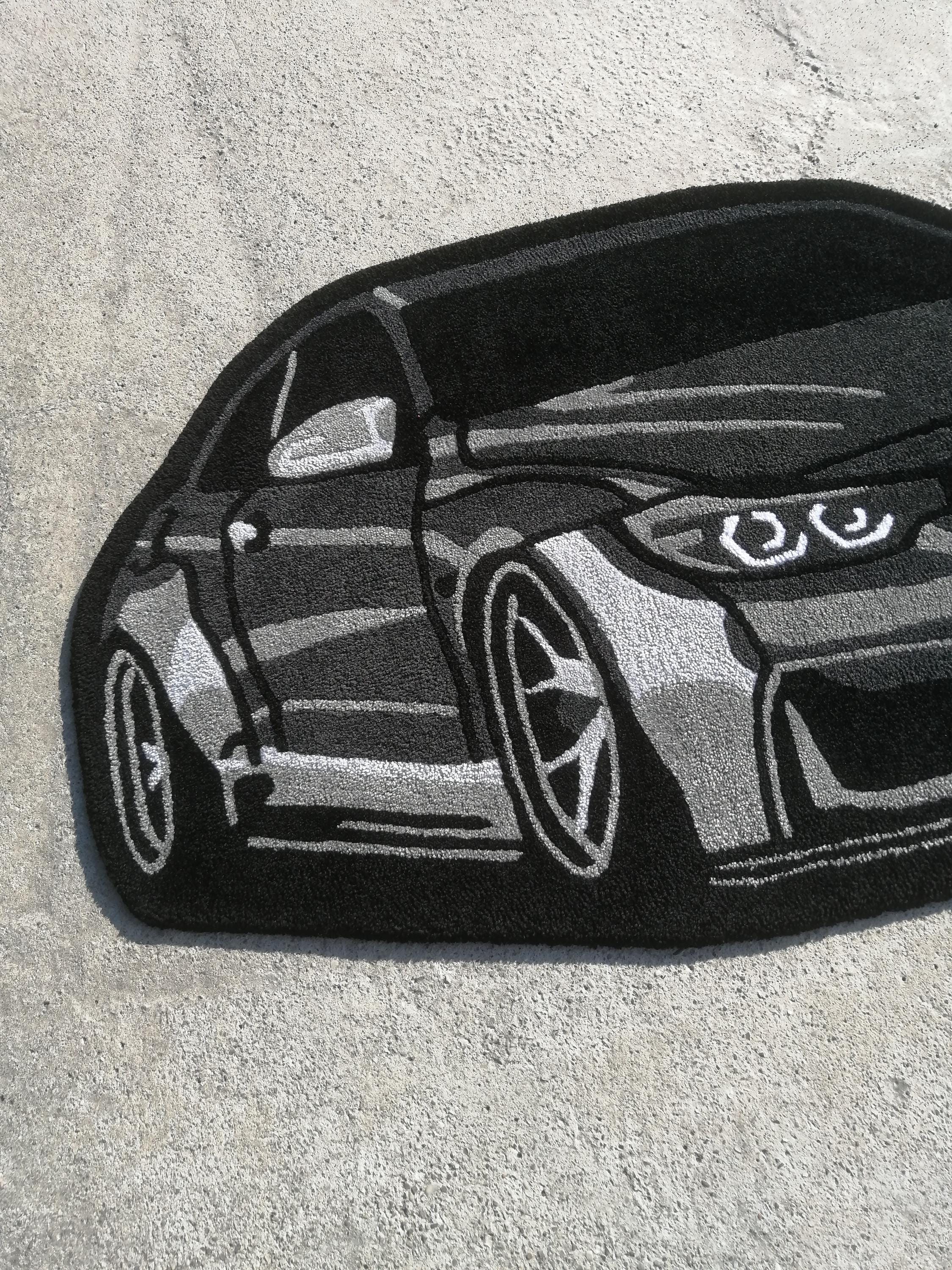 Face Rug Cars Black M4 Car Tufted Rug, Aesthetic Rug for Bedroom, Sport Car Carpet ...
