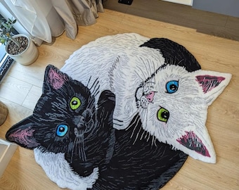 Custom pet rugs, cat tufted rug, custom rug, pet portrait rug, handmade pet carpet, cat furniture, pet gifts, personalized gift