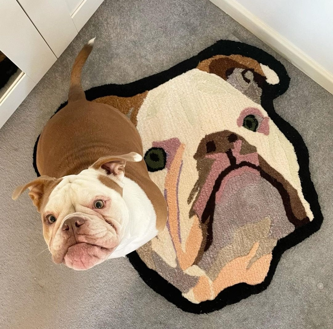 Custom Pet Portrait Rug, Personalized Pet Rug, Custom Dog Portrait, Animal Rug, Handmade Tufted Rug, Personalized Gift, Gifts for Pets