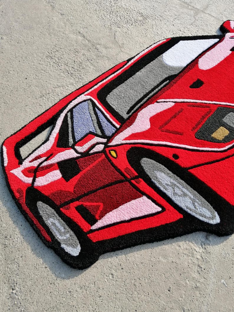 retro car rug