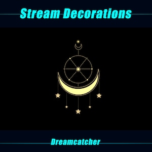 Animated Twitch Stream Decoration Dreamcatcher, Gold Dreamcatcher for Stream Decoration, OBS, Streamlabs