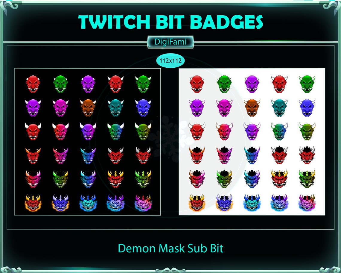 Demon Mask Twitch Sub Bit Badges, Devil Mask Twitch Sub Bit Badges ...