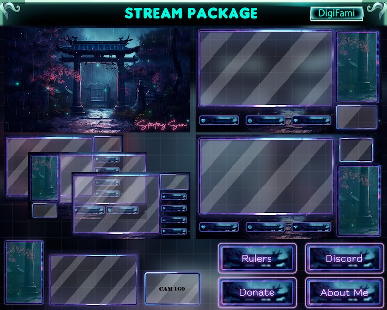 Abandon Sakura Garden ANIMATED Twitch Stream Overlay Package, Horror ...