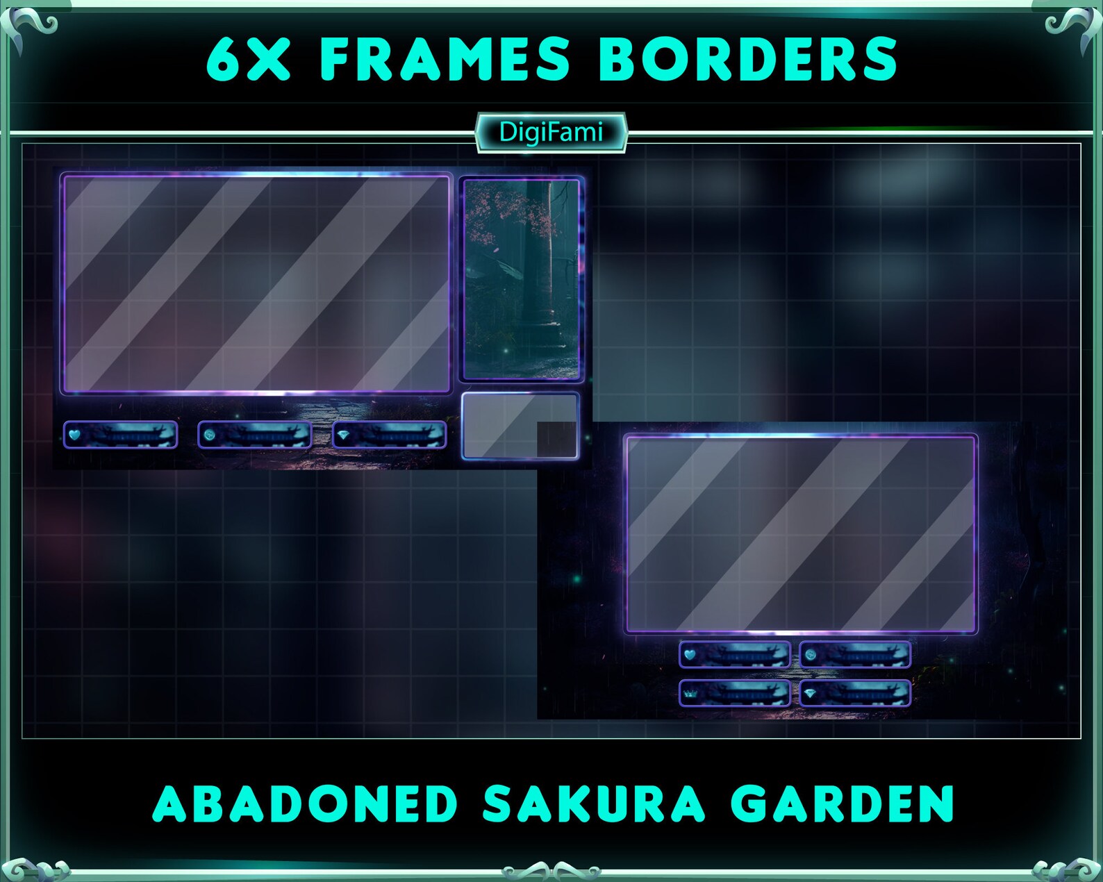 Abandon Sakura Garden ANIMATED Twitch Stream Overlay Package, Horror ...