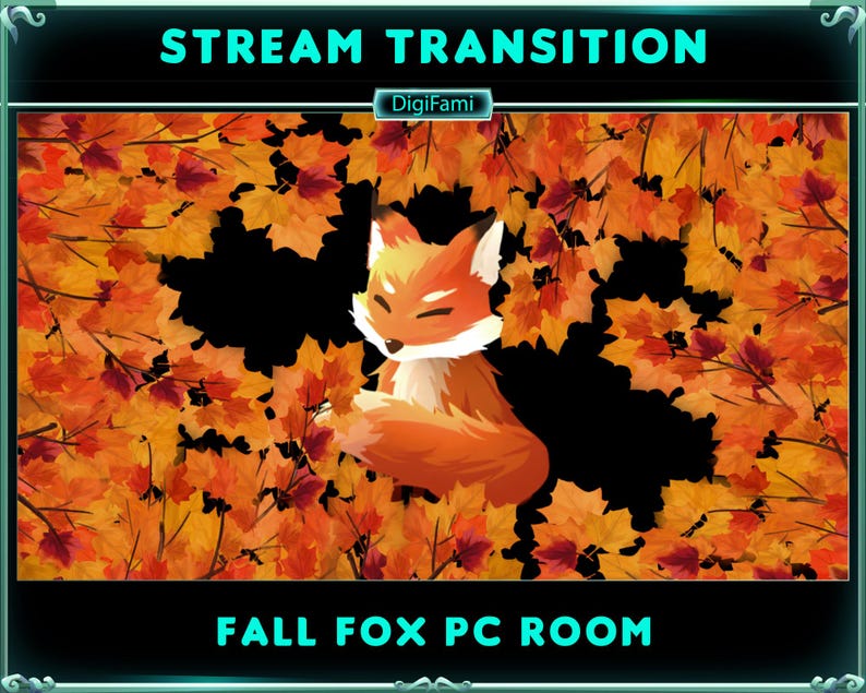 October Fox Fox in Fall Maple Leaves Animated Twitch Transition, Fall Fox Stream ...