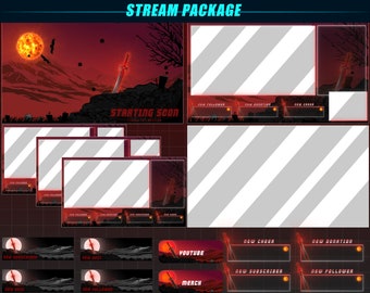 ANIMATED Dead Hill Twitch Stream Overlay Package / Autumn Dead Hill Twitch Overlay Package for Streamer, VTuber, OBS, Streamlabs
