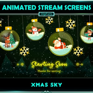 Streamer Santa Animated Twitch Overlay Package Cute Santa Clause, Cute Christmas ...