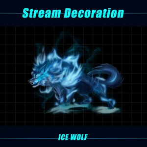 Animated ICE Wolf for Stream Decorations, Winter Ice Wolf Animated Twitch Stream Decorations for Streamers, VTubers, OBS, Streamlabs