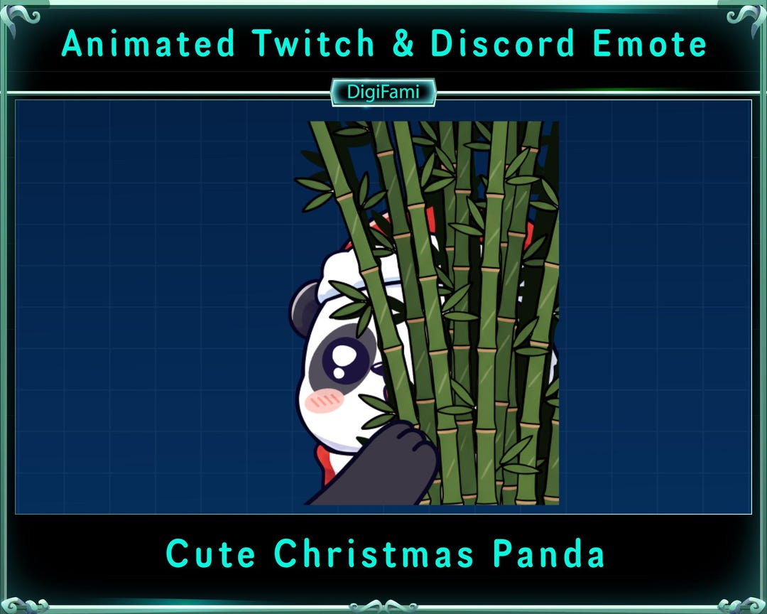 Cute Lurk Christmas Panda Animated Twitch Emote, Cute Lurk Panda Chat ...