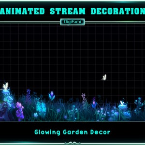 Glowing Garden geanimeerde beekdecoraties, magische bloementuin geanimeerde twitch-decoratie voor streamers, OBS, Vtubers, Streamlabs