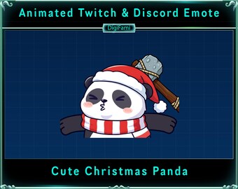 Süßer Banned Panda Weihnachtspanda Animiertes Twitch Emote, Süßer Banned Panda Chat Emotes, Süßer Panda Twitch Emotes für Streamer, Chatten