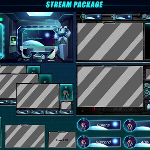 Animated Twitch Neon Spaceship Gaming Room Stream Package, Neon Space ...
