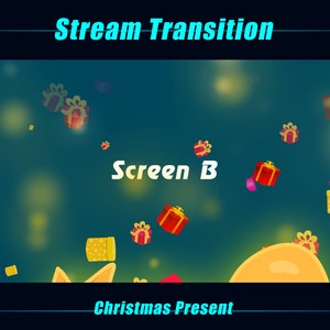 Falling Xmas Gift Boxes Animated Stream Stinger, Falling Christmas Gifts Twitch Stream Scene Transition Stinger for Stream, OBS, Streamlabs
