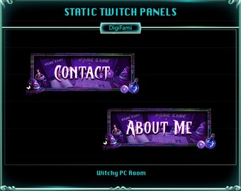 Witchy PC Desk Twitch Panels, Magic Witchy Room Twitch Panels, Witchy Twitch Panels for Streamers, Vtubers