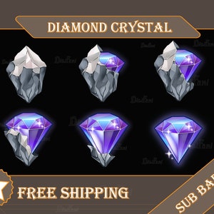 Diamond Crystal Twitch Sub Bit Badges / Kawaii Crystal Collection / Emotes / Stream Graphics / Badges For Streamers Discord, Mixer
