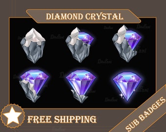 Twitch Sub Badges // Diamond Crystal Badges for Streamers / - Etsy