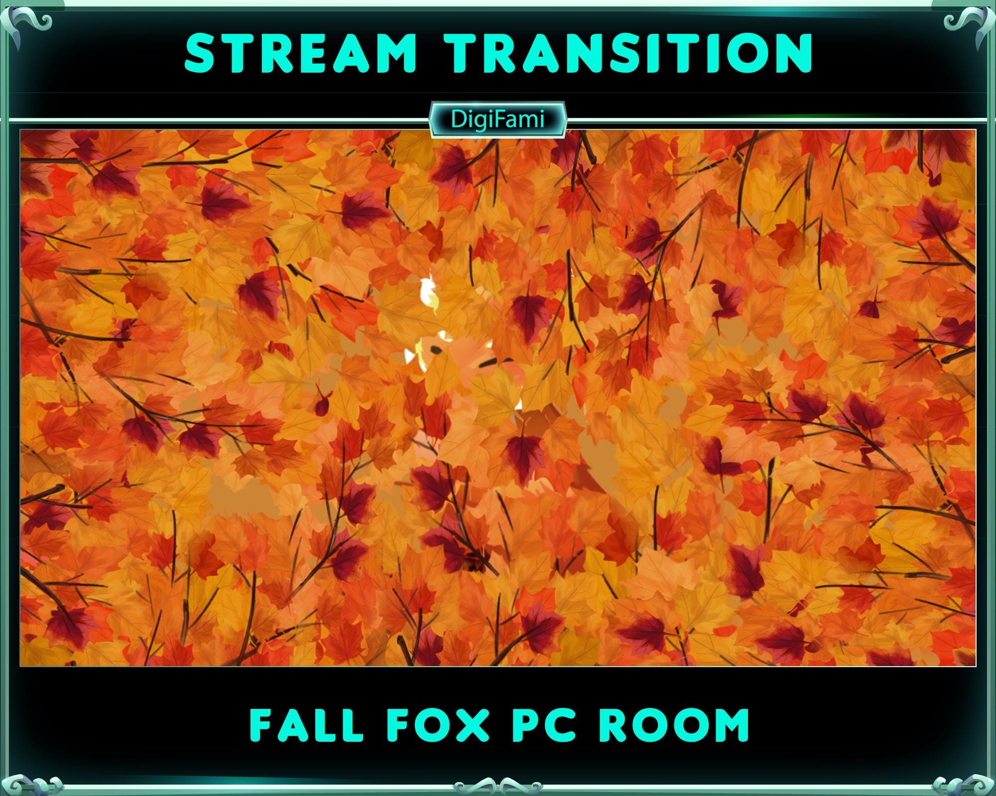 Fall Fox Animation Fox in Fall Maple Leaves Animated Twitch Transition, Fall Fox Stream ...