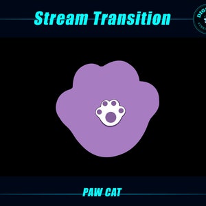 Animated Twitch Transition Stinger Cute Cat Paw, Cute Cat Paw Stream Transition Stinger for Stream, OBS, Streamlabs, StreamElements