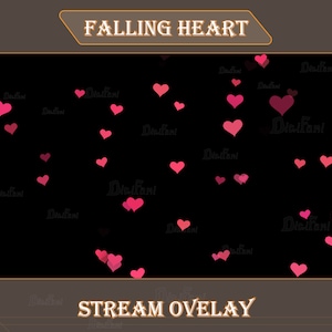 Animated Stream Decoration Falling Heart Overlay / Love Stream Decoration / Twitch, Mixer, Discord