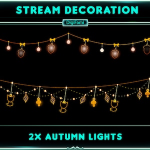 Fall Fox Light Animated Stream Decoration, Cute Autumn Twitch Decoration, Cute Fox Light Twitch Decorations, Cute Fall Twitch Decoration