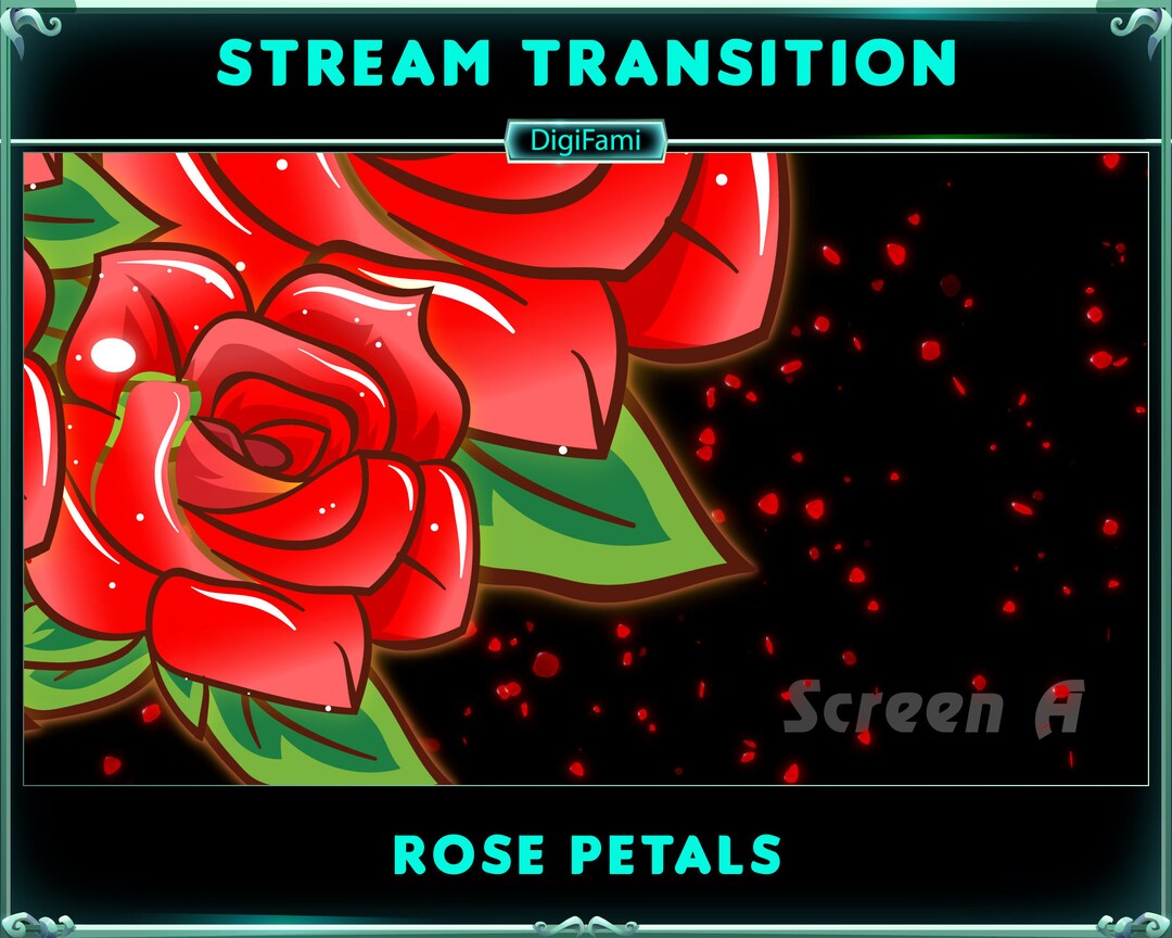 Falling Roses Cartoon Animated Falling Red Roses Twitch Stinger Transition, Animated Falling ...