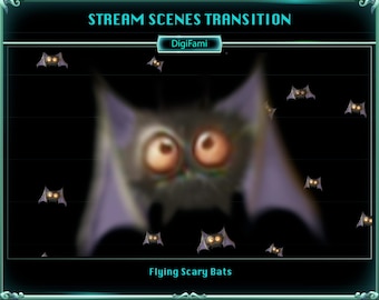 Flying Bats Twitch Transition, Scary Bats Twitch Stream Transition, Halloween Bats Stream Scene Transition for Streamers