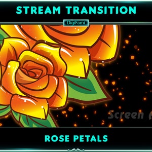 Animated Falling Orange Roses Twitch Stinger Transition, Animated Falling Orange Roses Stream Screen Transition