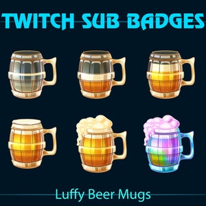 Beer Mug Twitch Sub Bit Badges / Beer Glass Twitch Sub Badges / Stream Artworks for Streamers, OBS, YouTube