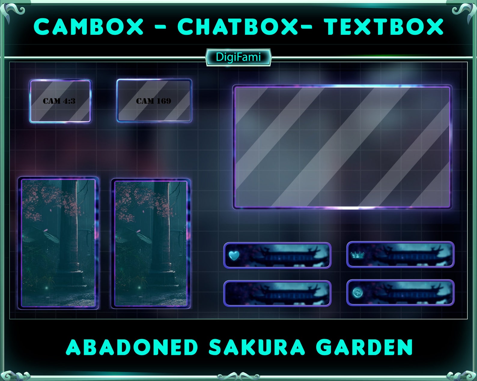 Abandon Sakura Garden ANIMATED Twitch Stream Overlay Package, Horror ...