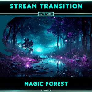 Animated Twitch Transition Stinger Magic Forest for Streamers, YouTube, Discord, OBS