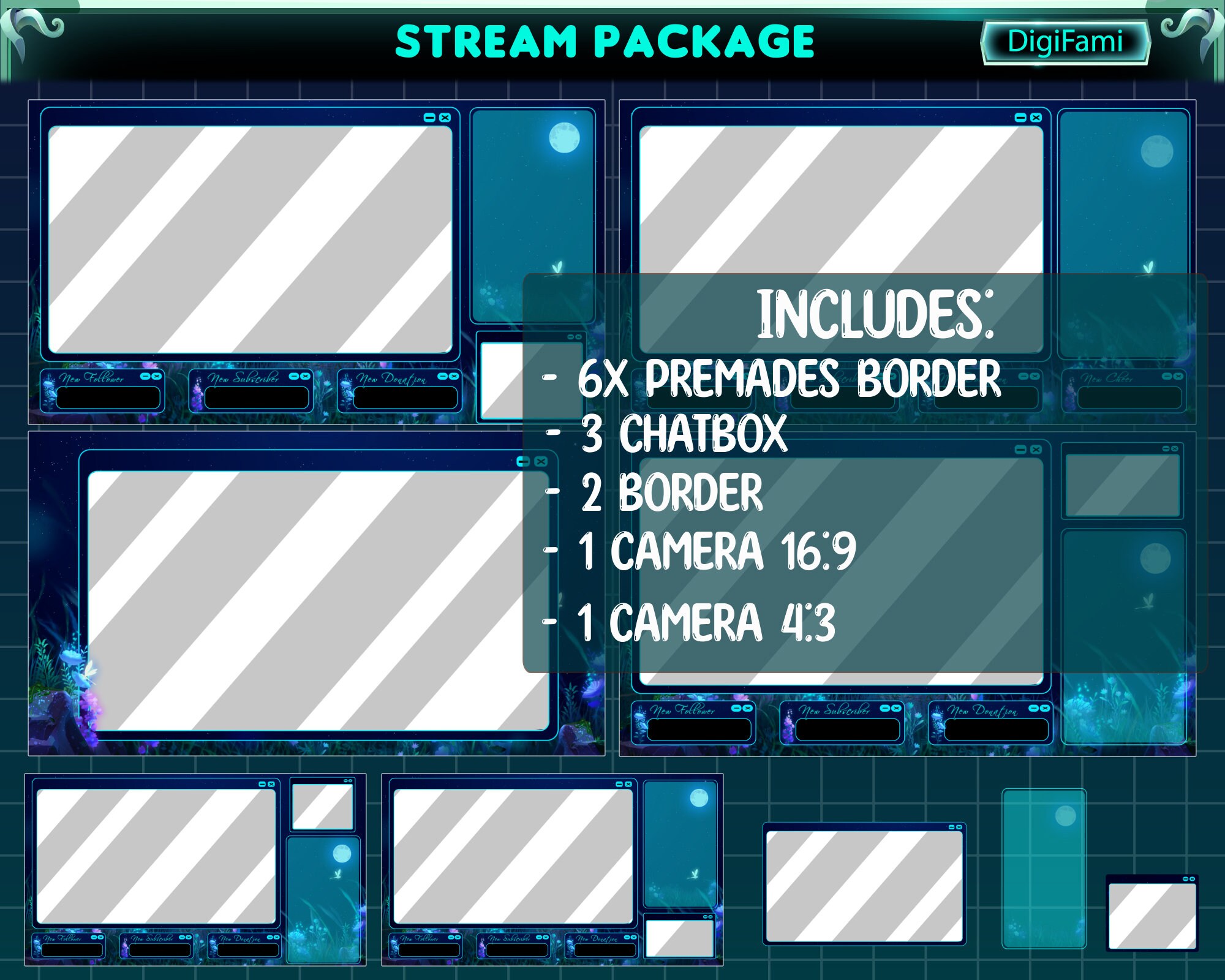 Glowing Garden Animated Stream Package, Magical Garden Twitch Overlay ...