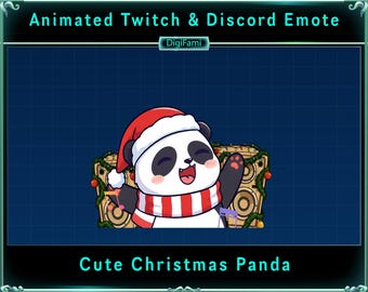 Süßer Tanzender Weihnachts Panda Animierter Twitch Emote, Süßer Tanzender Panda Chat Emotes, Süßer Panda Twitch Emotes für Streamer, Chatten