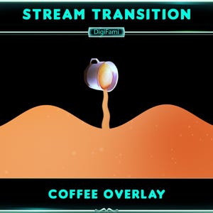 Cute Pouring Coffee Animated Stream Transition, Pouring Coffee Twitch Transition for Streamer, Vtuber, OBS, Streamlabs