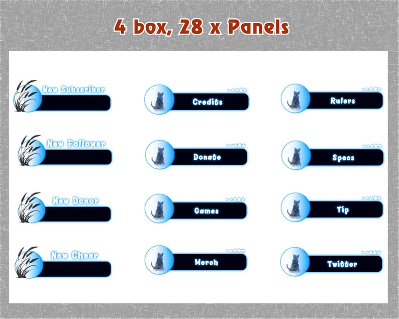 ANIMATED Pisces Celestial Stars Twitch Stream Overlay Package / Zodiac