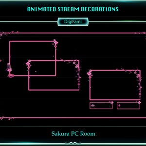 Superposiciones animadas de cámaras de Twitch con flores de cerezo cayendo, bordes de cámara con flores de cerezo cayendo, decoraciones de cámaras con flores de cerezo para streamers y YouTubers.