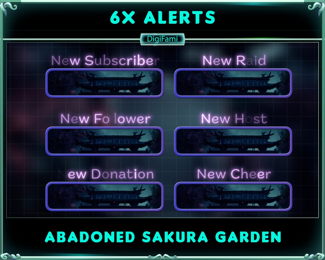 Abandon Sakura Garden ANIMATED Twitch Stream Overlay Package, Horror ...