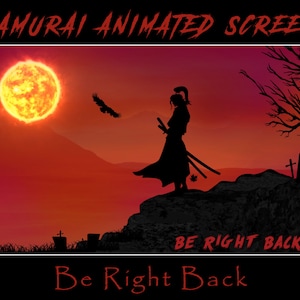 ANIMIERTE Samurai Twitch Screen Overlay | Ninja Stream Overlay | Samurai Stream Overlay | Rot Schwarzes Screen Overlay | Stream Paket