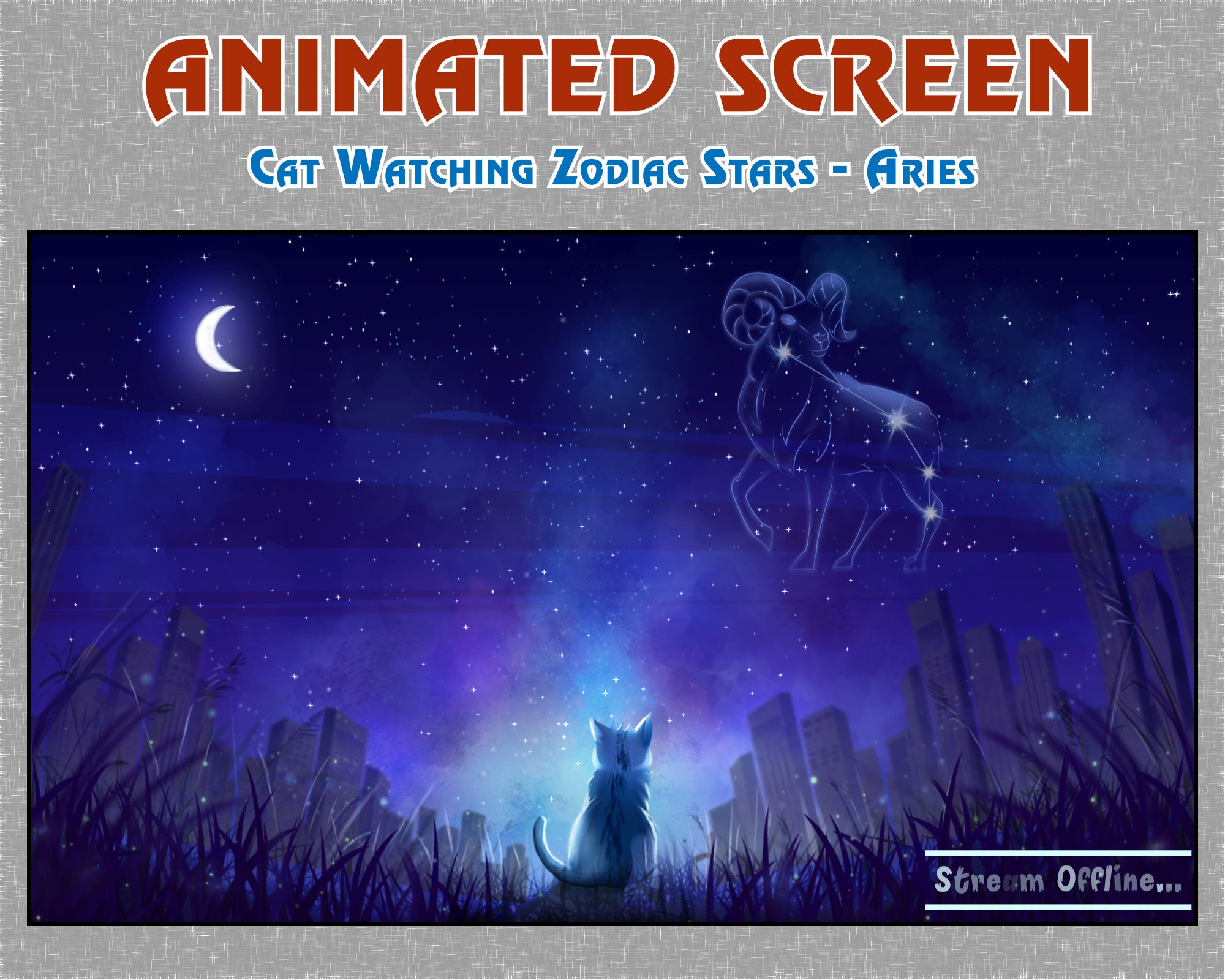 ANIMATED Aries Twitch Screen Overlays / Celestial Stars Stream Overlays ...
