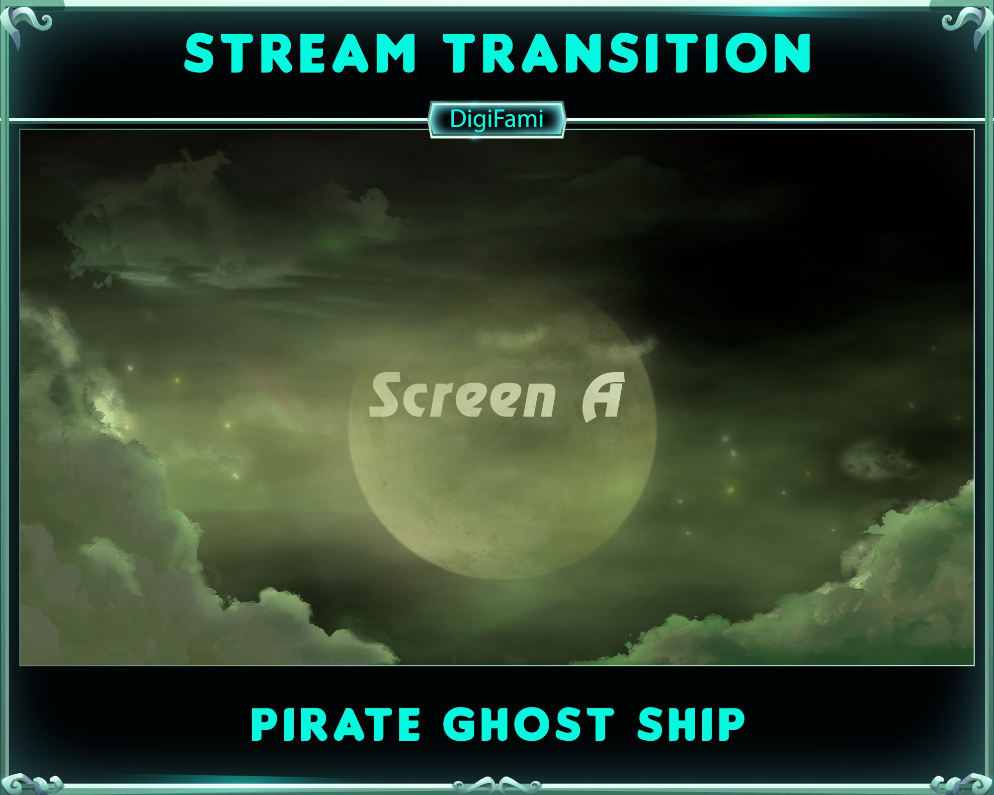 Animated Stream Scene Transition Ghost Moon for Streamers, Youtube ...